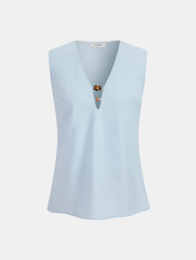 Beaded Linen Blend Top & Shorts Set