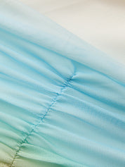 Gradient Mesh Backless Maxi Dress