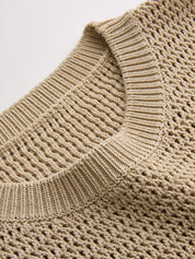 Open-Knit Sleeveless Sweater Vest