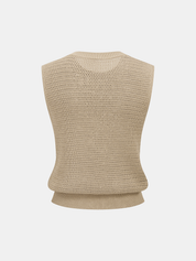 Open-Knit Sleeveless Sweater Vest