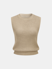Open-Knit Sleeveless Sweater Vest