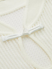 Mandarin Collar Hollow Knit Tank Top