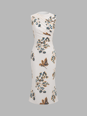 Gradient Mesh Backless Maxi Dress