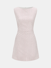 Striped Cotton Sleeveless Mini Dress