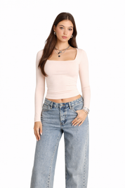 Second Look Square Neck Long Sleeve Top
