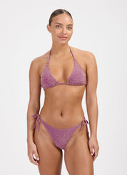 Mauve Glitter triangel bikinitop