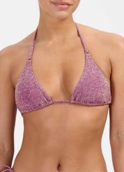 Mauve Glitter triangel bikinitop