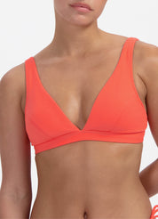 Coral V-shape bikinitop