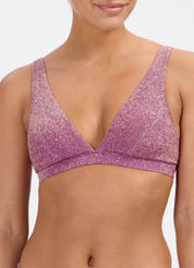Mauve Glitter V-shape bikinitop
