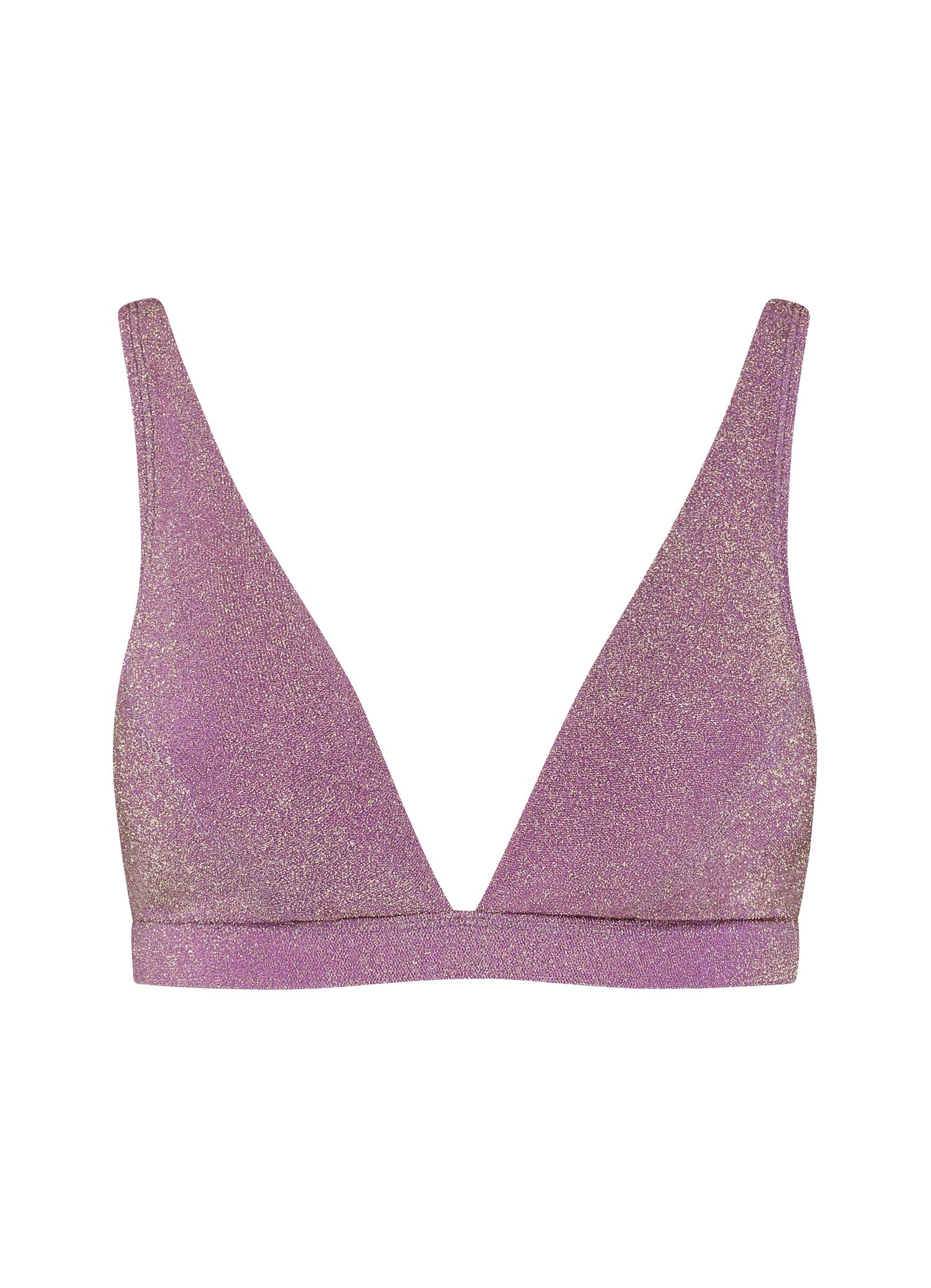 Mauve Glitter V-shape bikinitop
