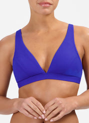 Blue V-shape bikinitop
