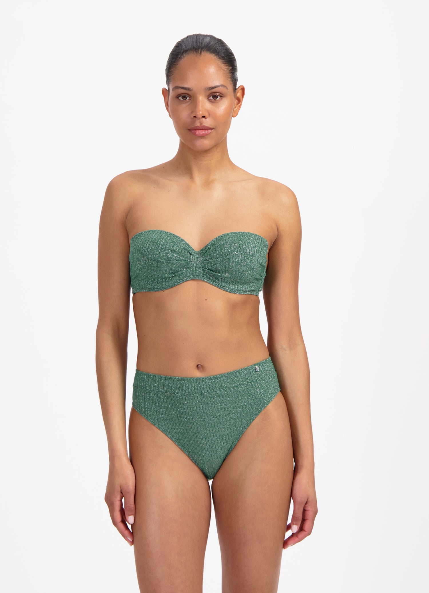 Green Glitter bandeau bikinitop