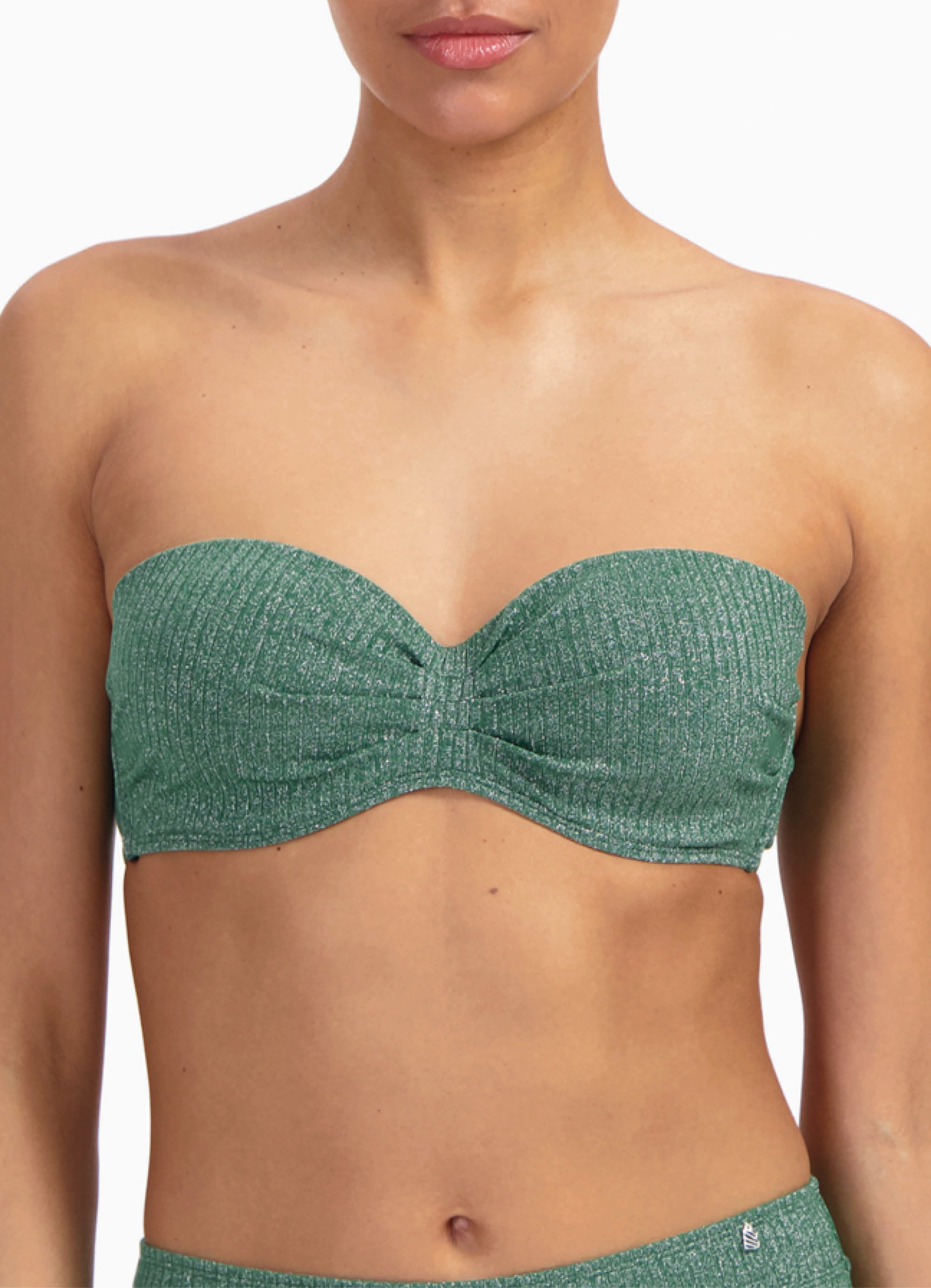 Green Glitter bandeau bikinitop