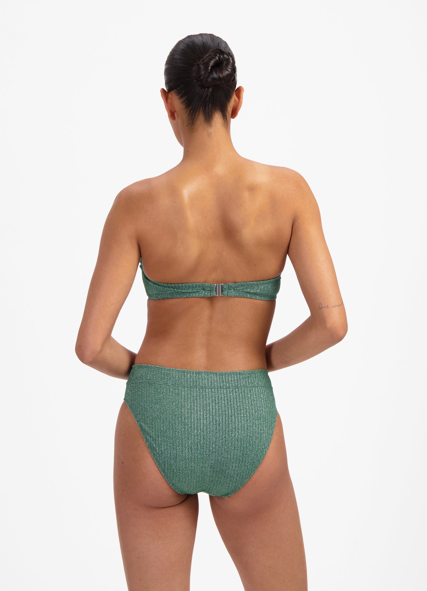 Green Glitter bandeau bikinitop