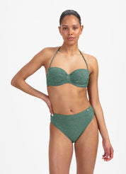 Green Glitter bandeau bikinitop
