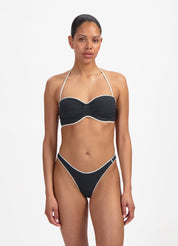 Vanilla & Black bandeau bikinitop