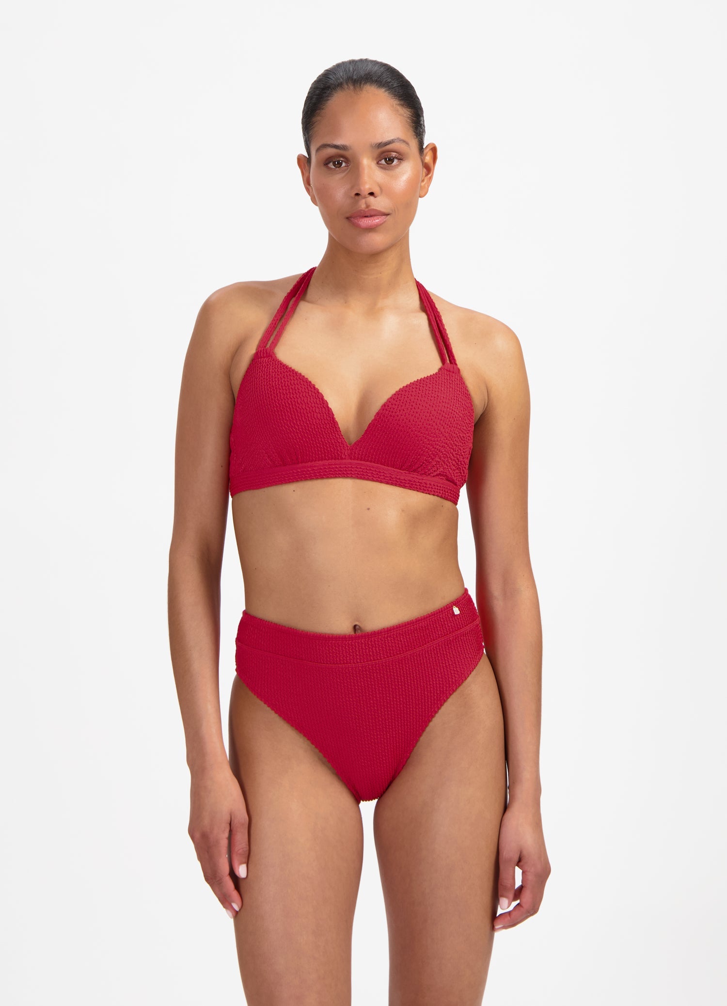 Lipstick Red halter bikinitop met beugel