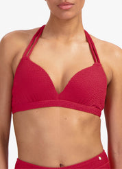 Lipstick Red halter bikinitop met beugel
