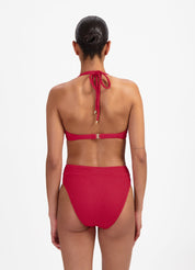Lipstick Red halter bikinitop met beugel