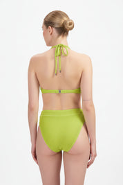 Pistache halter bikinitop met beugel