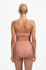Caramel Stripe twist bikinitop