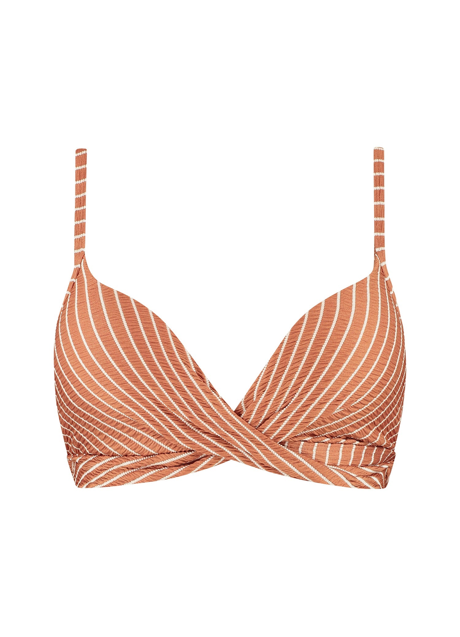 Caramel Stripe twist bikinitop
