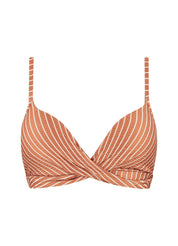 Caramel Stripe twist bikinitop