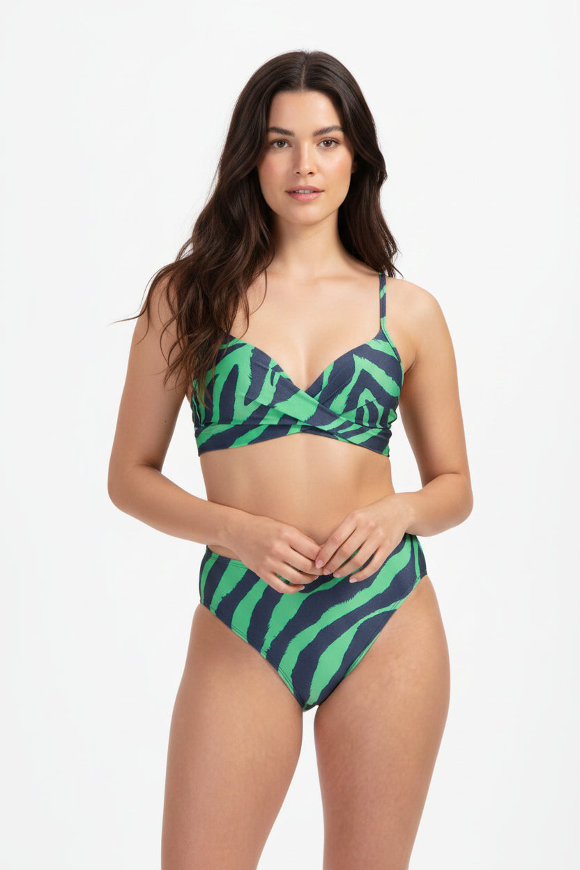 Green Tiger twist bikinitop