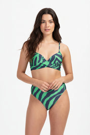 Green Tiger twist bikinitop