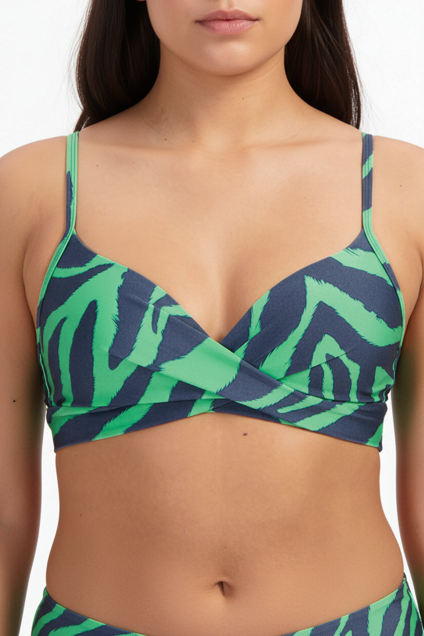 Green Tiger twist bikinitop