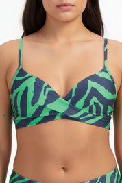Green Tiger twist bikinitop