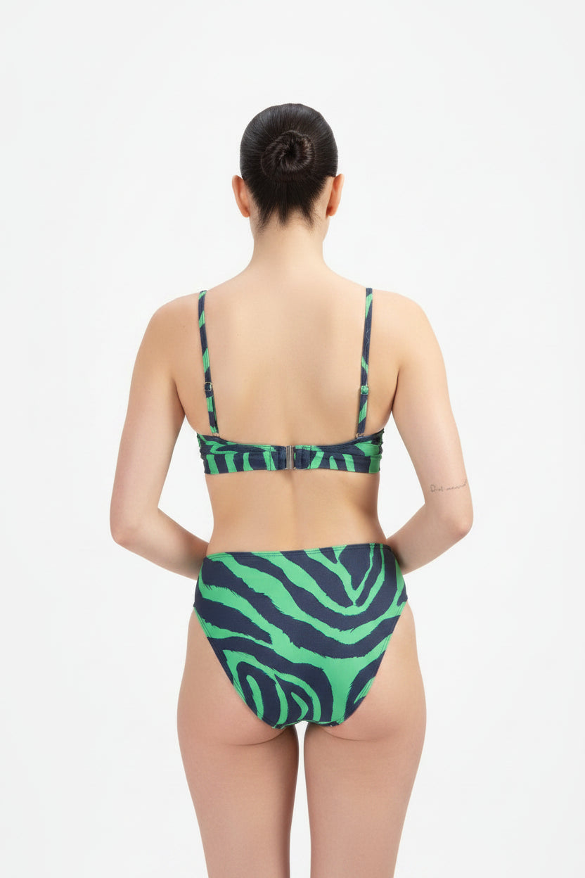 Green Tiger twist bikinitop