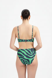 Green Tiger twist bikinitop
