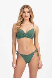 Green Glitter twist bikinitop