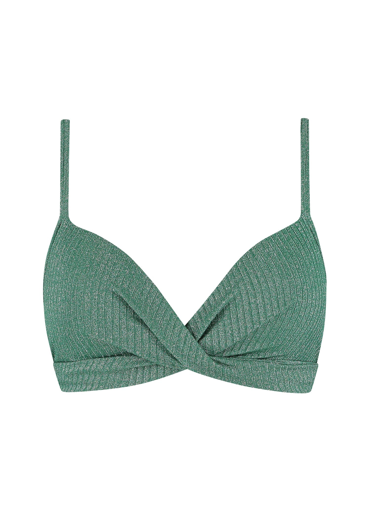 Green Glitter twist bikinitop