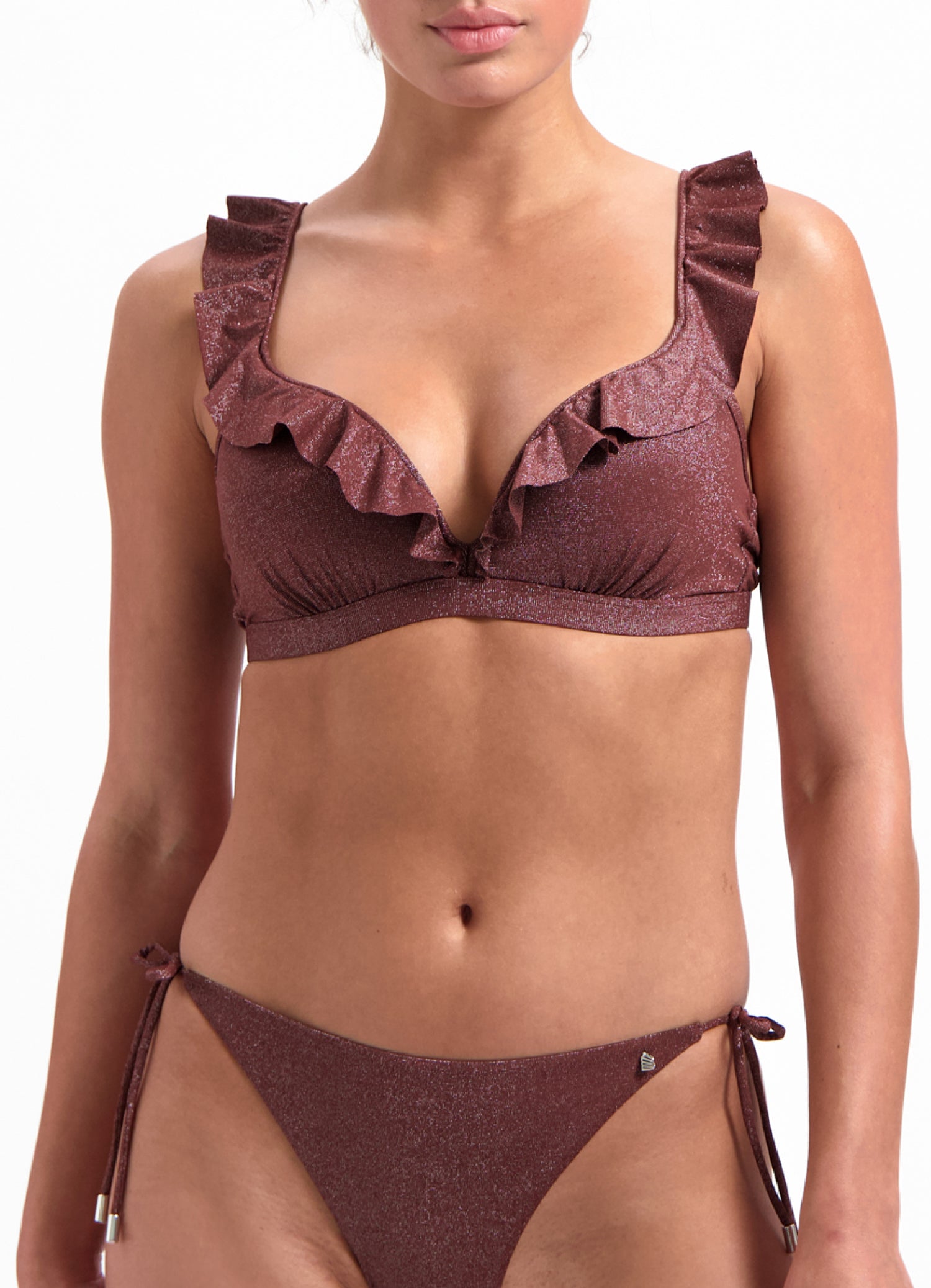 Raisin Glitter ruffle bikinitop