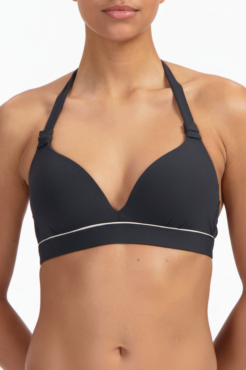 Vanilla & Black halter bikinitop met beugel