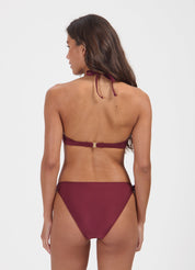 Burgundy Shine halter bikinitop met beugel