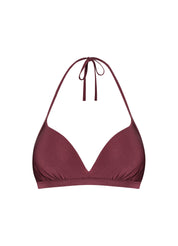 Burgundy Shine halter bikinitop met beugel