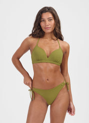 Deep Olive halter bikinitop met beugel