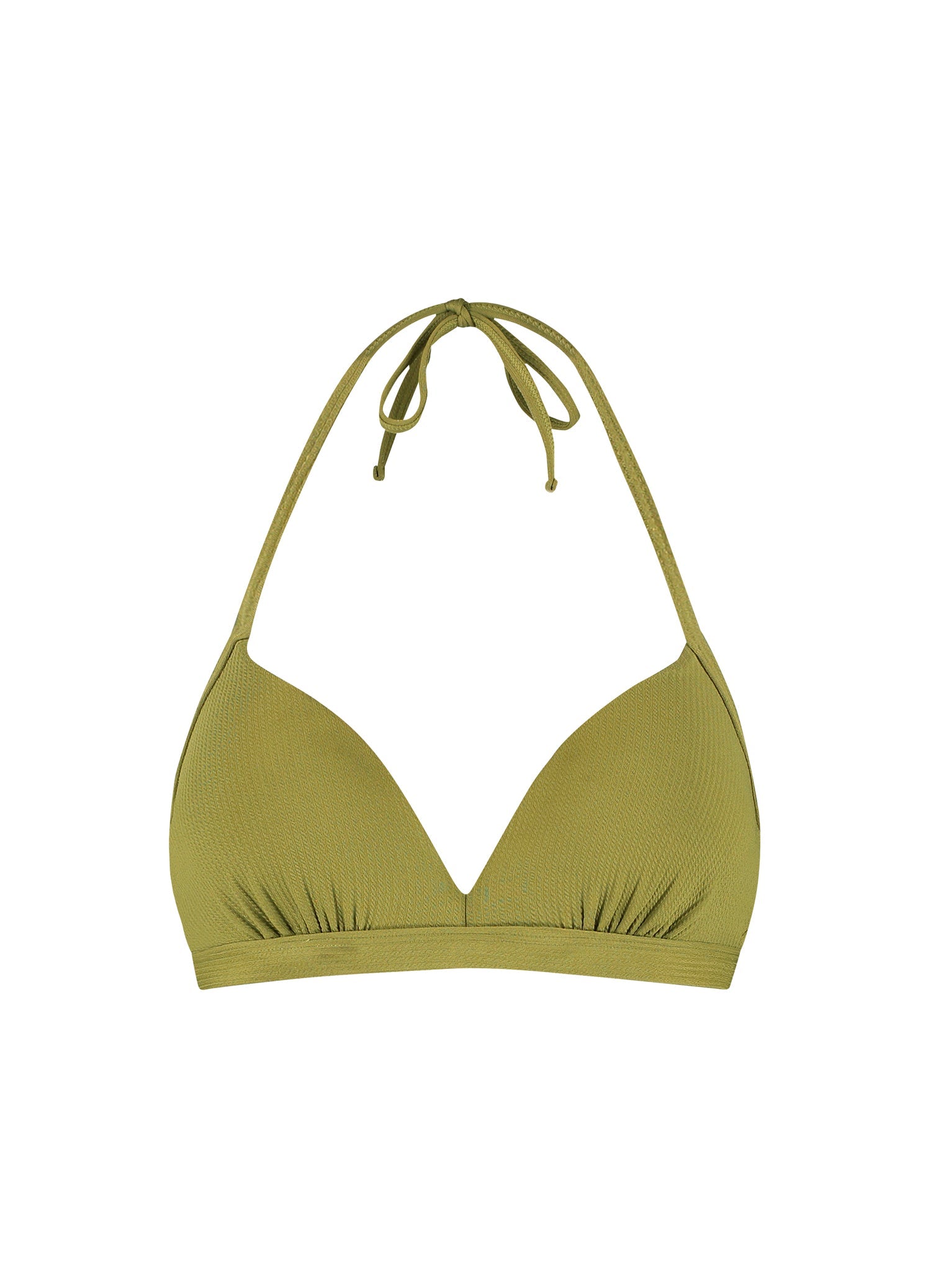 Deep Olive halter bikinitop met beugel