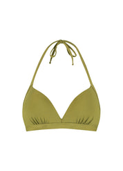 Deep Olive halter bikinitop met beugel