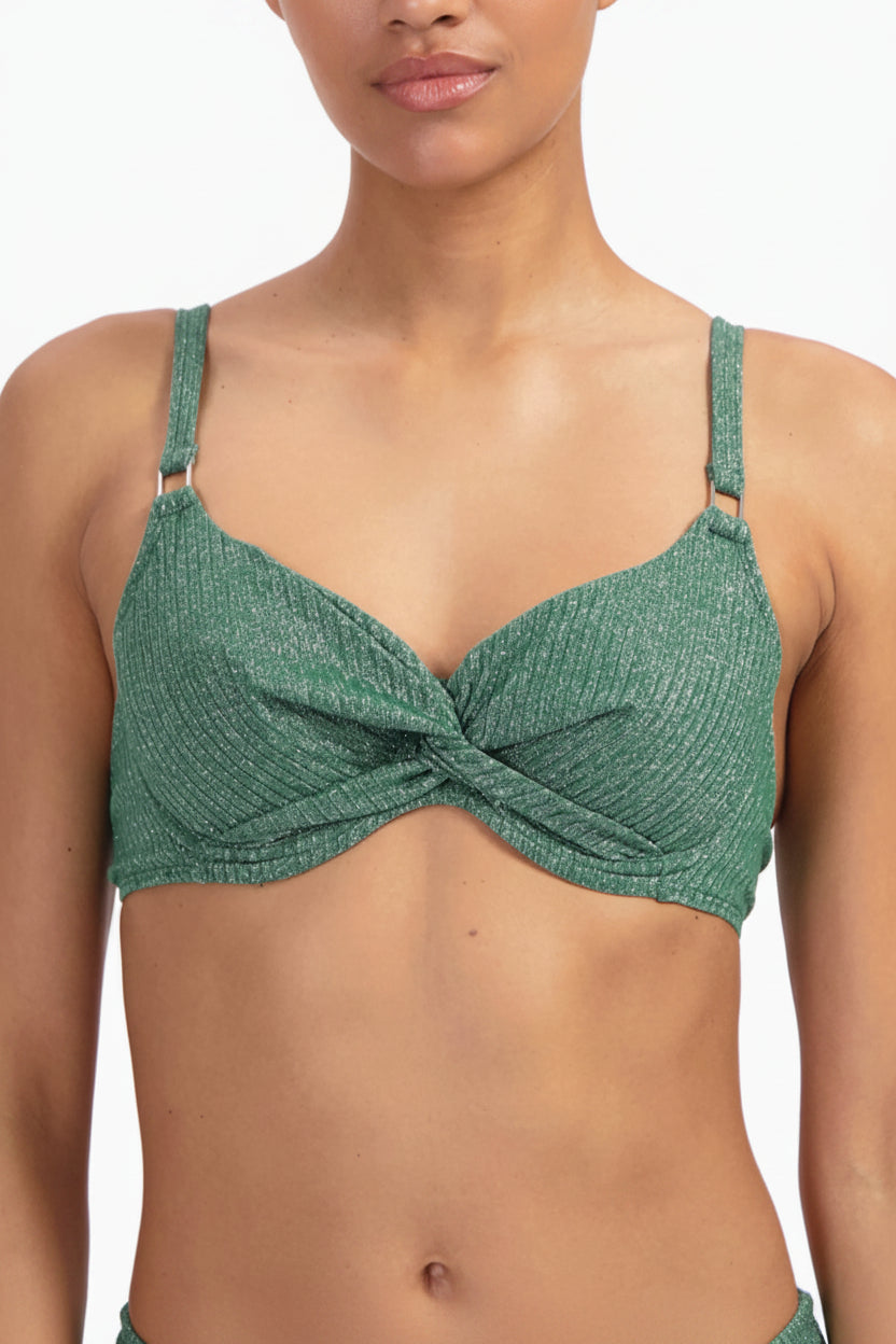 Green Glitter full cup bikinitop