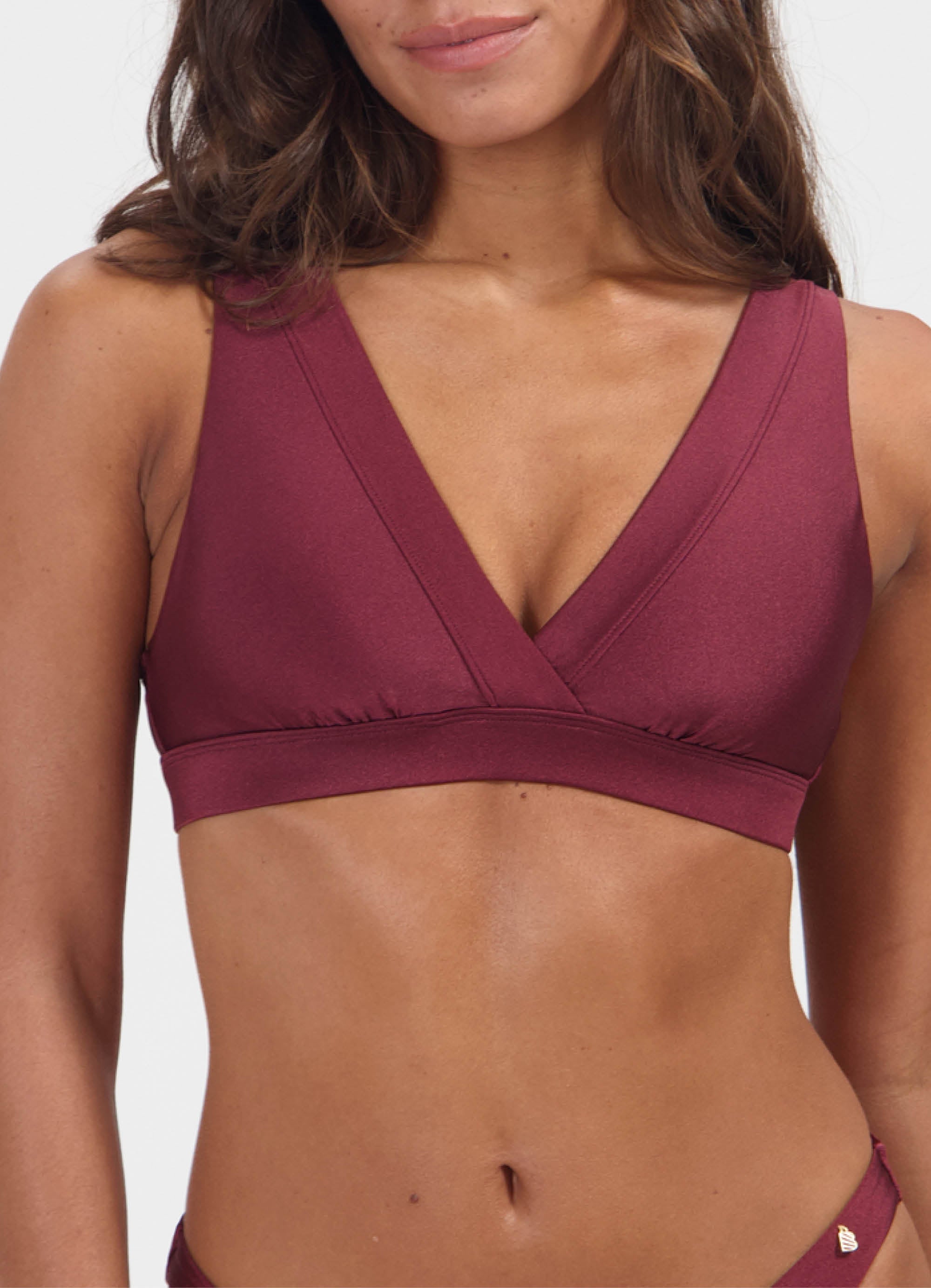 Burgundy Shine shape bikinitop