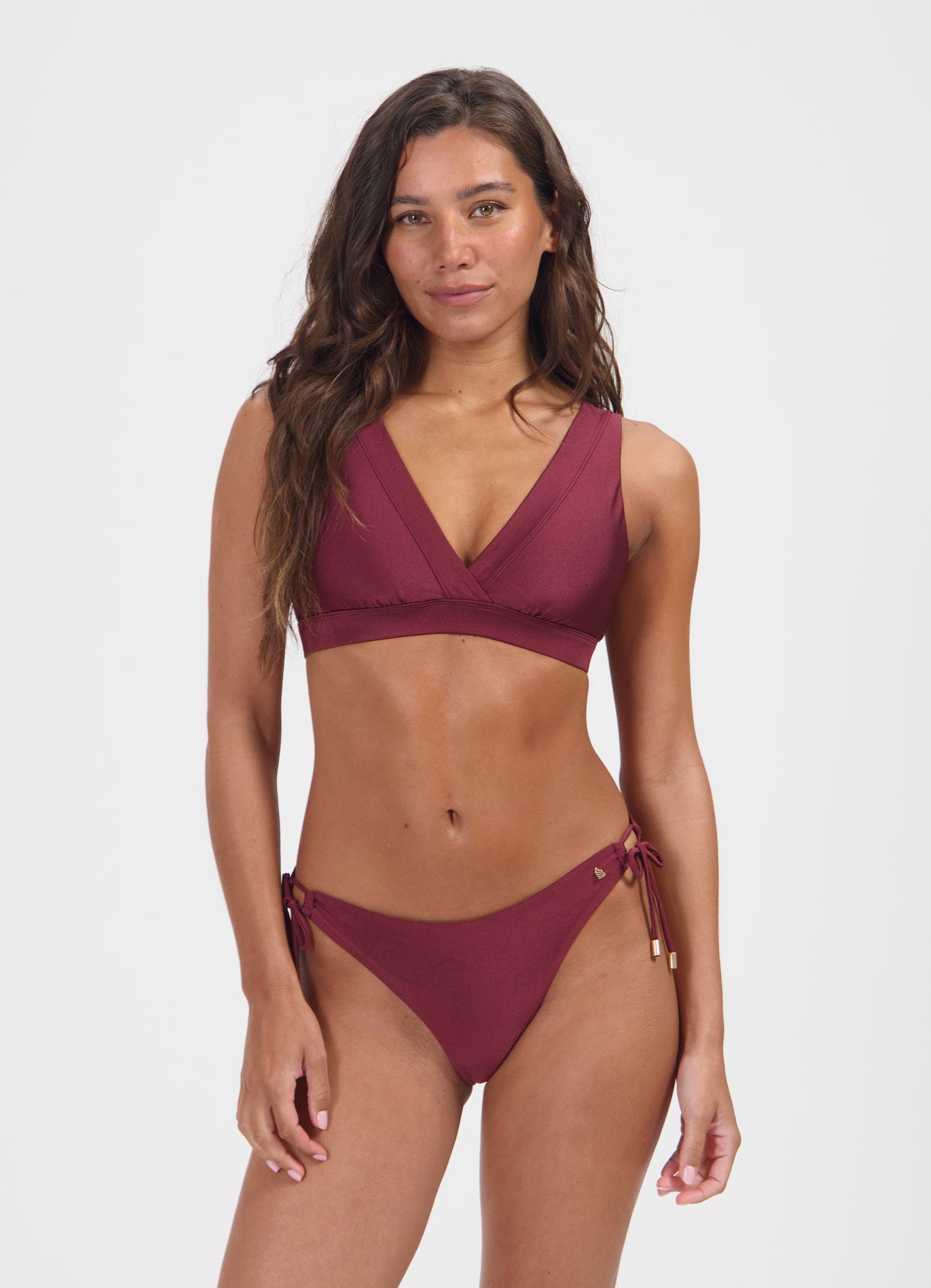 Burgundy Shine shape bikinitop