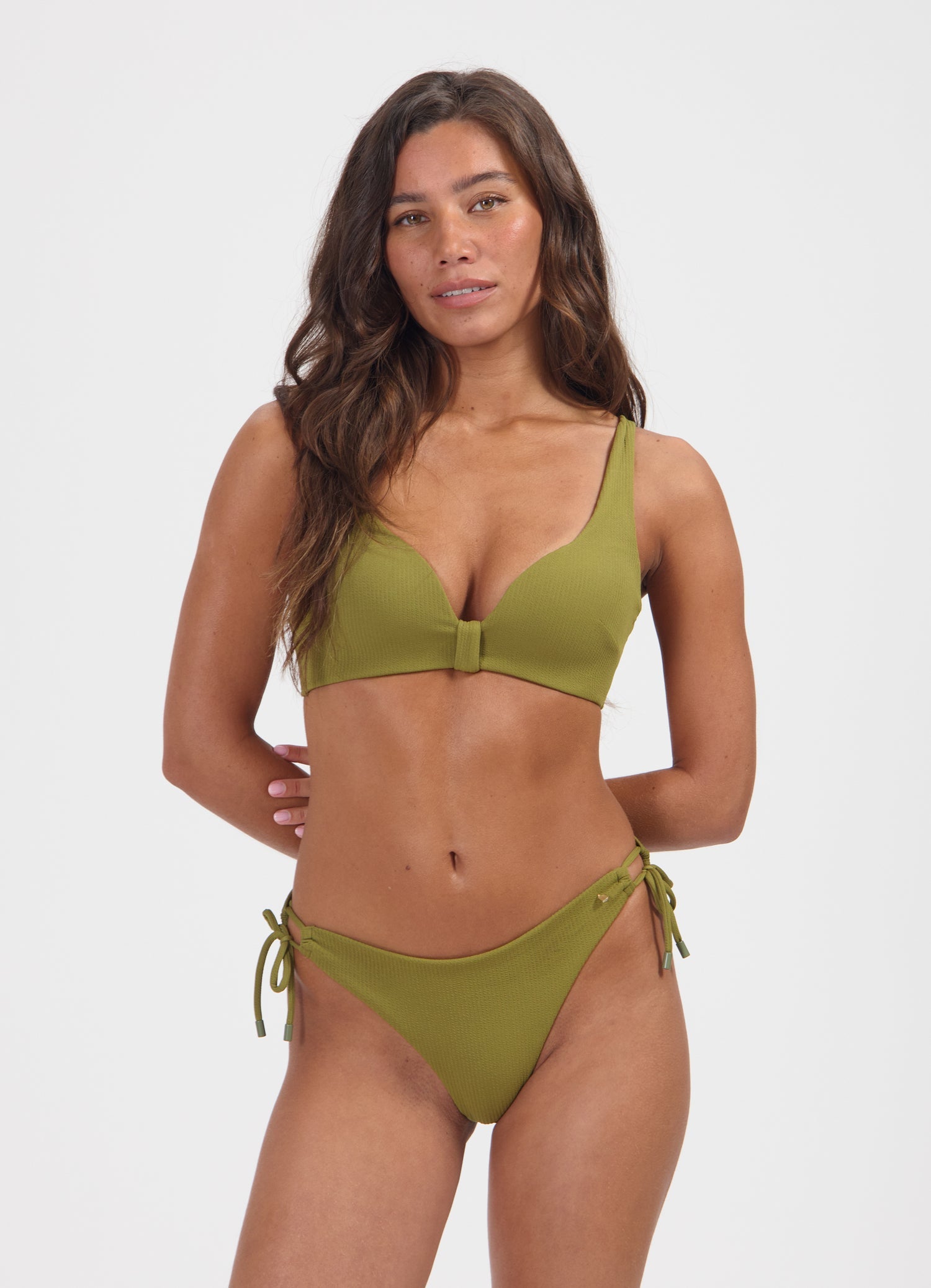 Deep Olive push-up bikinitop