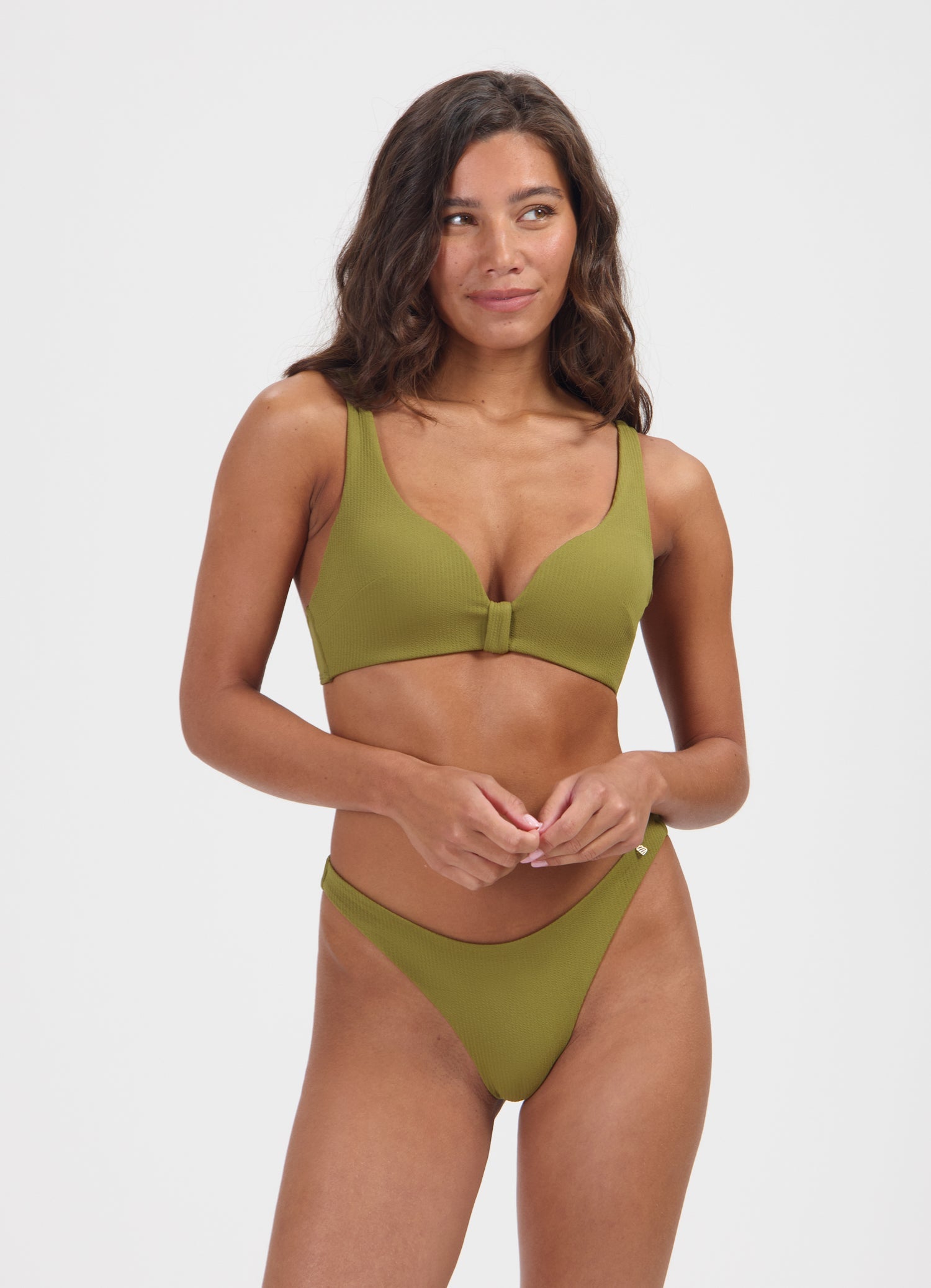 Deep Olive push-up bikinitop