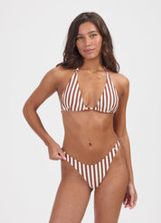 Cinnamon Stripe triangel bikinitop