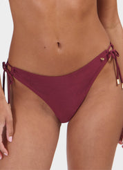 Burgundy Shine strik bikinibroekje