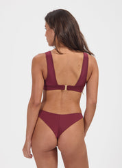 Burgundy Shine brazilian bikinibroekje